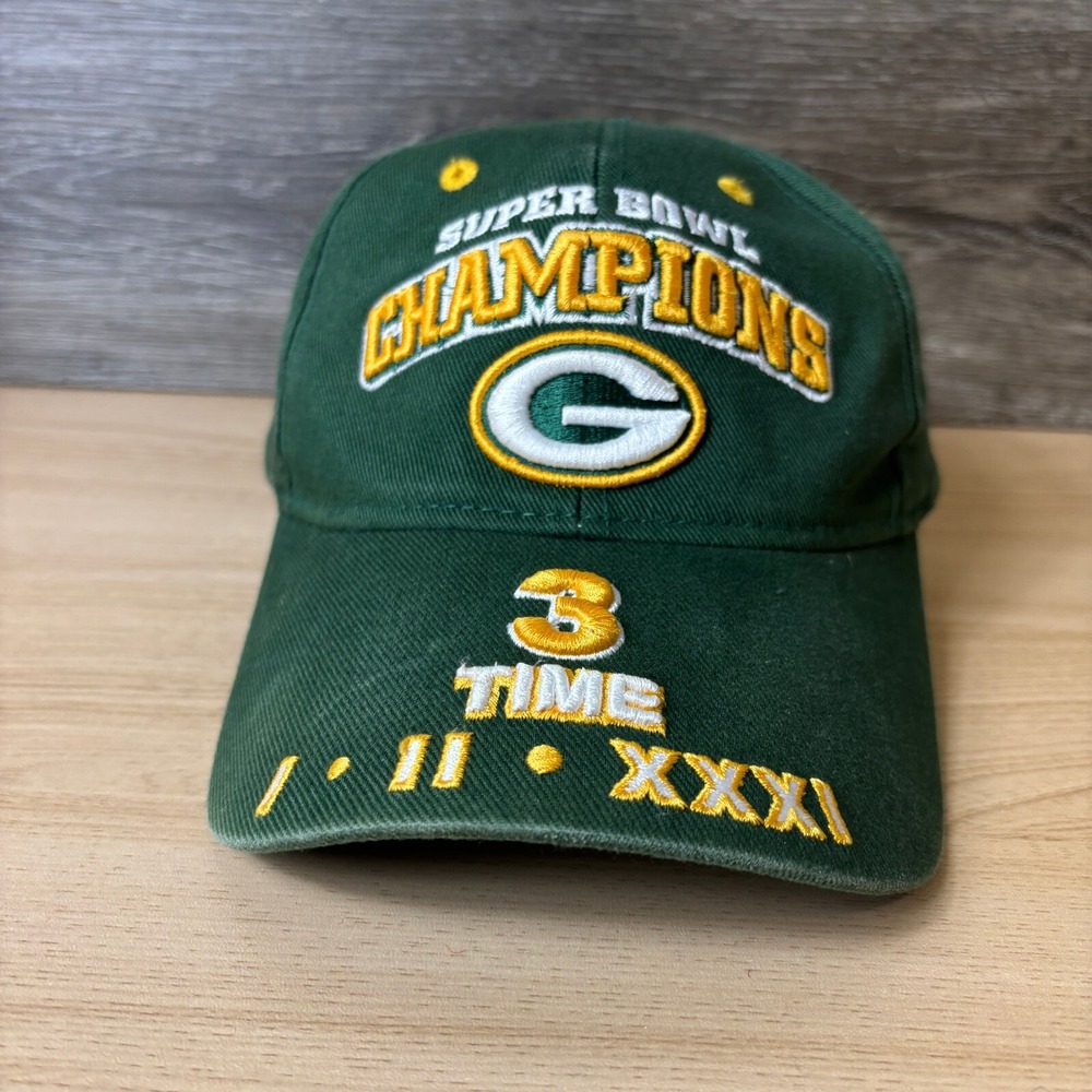 Green Bay Packers Hat Cap Strap‎ Back Green NFL Football Super Bowl